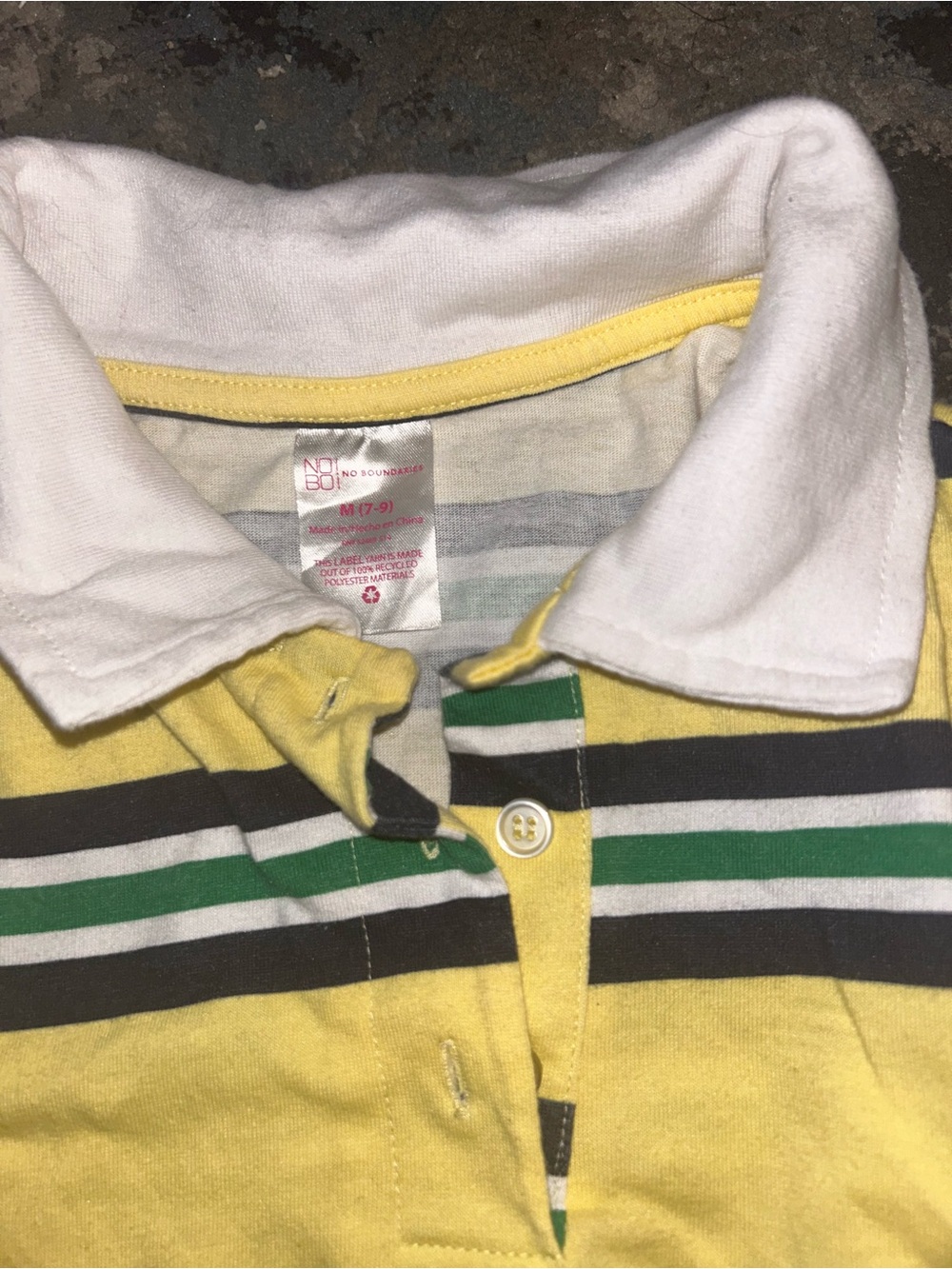 Striped Yellow Polo Tie-Hem Tee - Picture 2 of 2